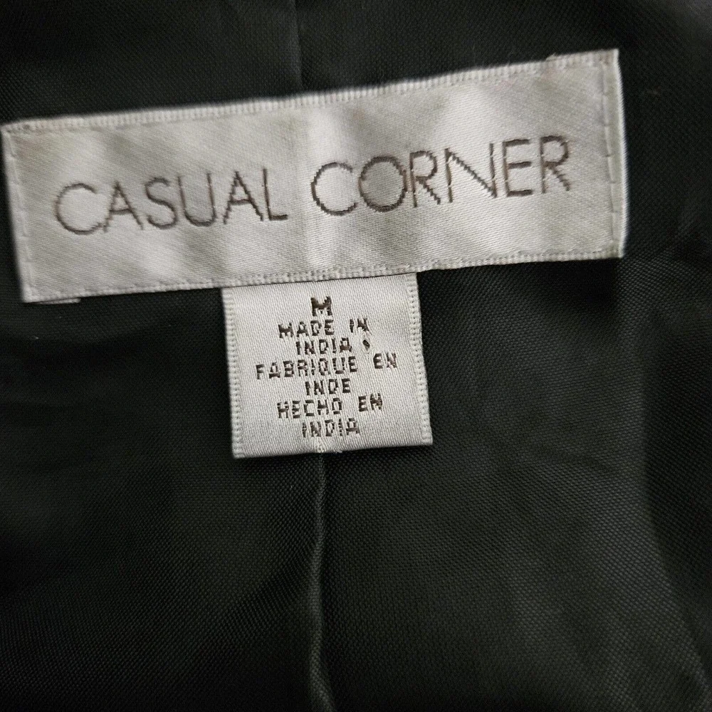 Vtg Casual Corner Leather Jacket Women’s Buttery Soft Sz M Zip Black Lined - Picture 8 of 11